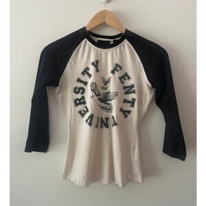 Puma Fenty Rihanna University Baby Tee Raglan Baseball Shirt Small Graphic Logo